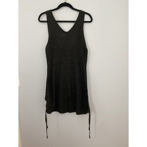 FFRJJ Womens Size Small Black Crochet Swimsuit Coverup Adjustable Hem Knit Dress